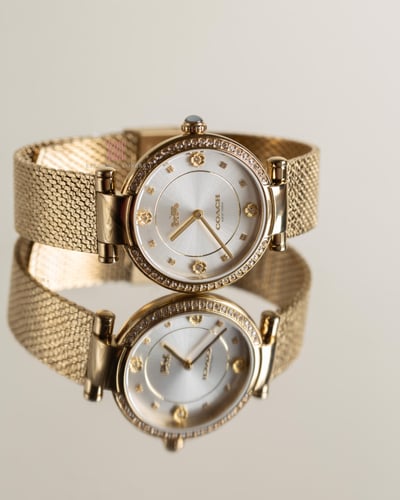 ساعة كريستال نسائية ماركة كوتش - Cary Gold