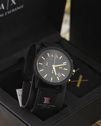 طقم ساعة رجالية مع تاق لشنط السفر ماركة ارماني اكس...