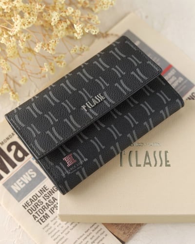 محفظة نسائية ماركة الفيرو مارتيني Black Logo Large