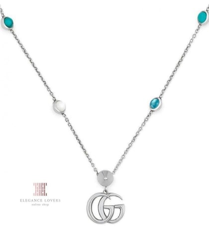 عقد من الفضة الخالص و الأحجار الكريمة ماركة غوتشي