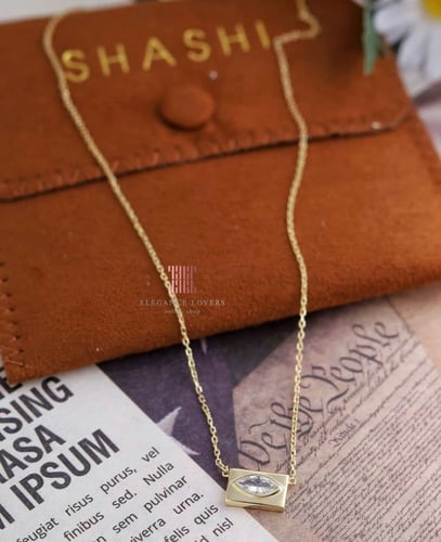 سلسال كريستال مطلي ذهب ماركة شاشي