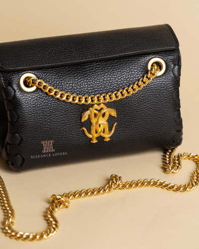 شنطة كتف/كروس ماركة روبرتو كافالي - أسود