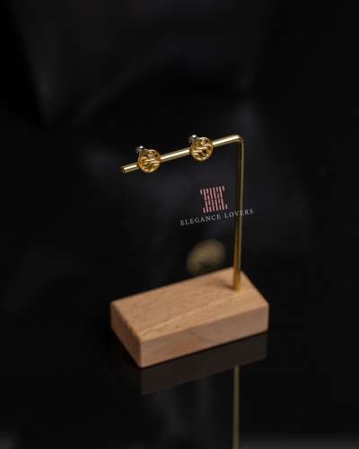 حلق كريستال ماركة سكيجان - Round Yellow Gold