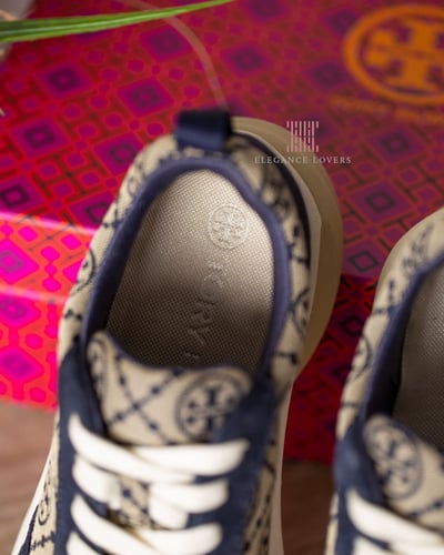 سنيكرز مرتفع ماركة توري بورش - Navy Logo