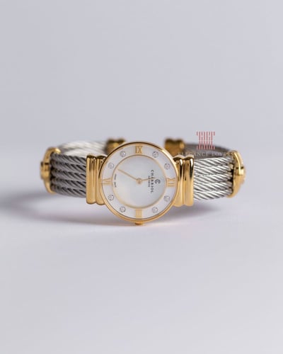 ساعة ألماس نسائية مع إسوارة ماركة شاريول ST TROPEZ...