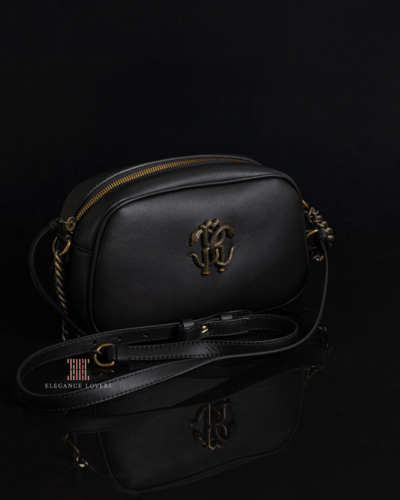 شنطة كروس ماركة روبرتو كافالي Black Camera Bag