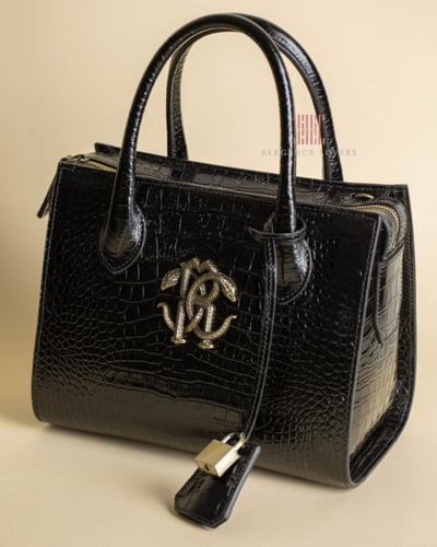 شنطة كتف ماركة روبرتو كافالي Black Croco