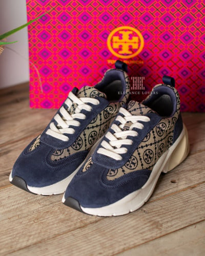 سنيكرز مرتفع ماركة توري بورش - Navy Logo