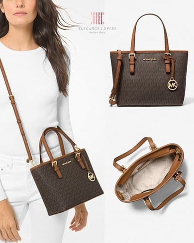 شنطة كتف ماركة مايكل كورس - بني/جملي سيقنتشر
