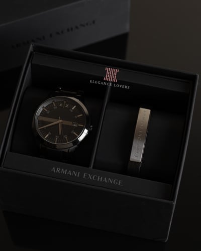 طقم ساعه مع اسواره رجالي ماركة ارماني اكسشينج AX71...