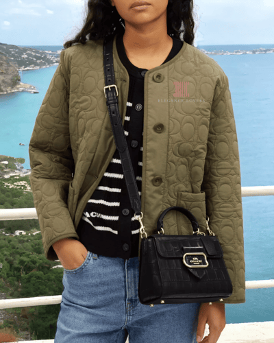 شنطة كتف/كروس ماركة كوتش - أسود تمساحي