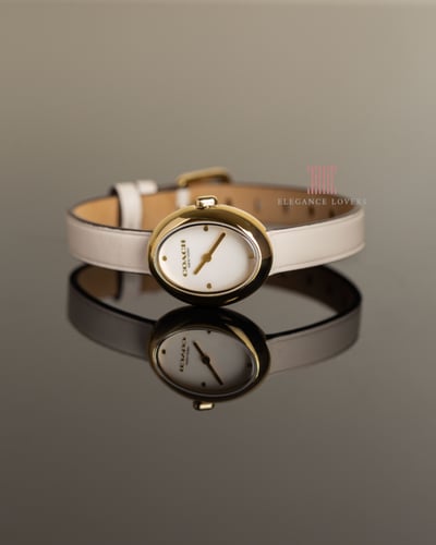 ساعة نسائية ماركة كوتش - Oval White Strap
