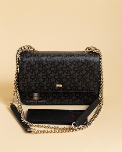 شنطة كروس ماركة دكني - Flap Black Signature