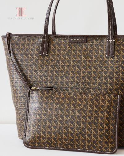 شنطة كتف مع باوتش ماركة توري بورش - لون شوكليت