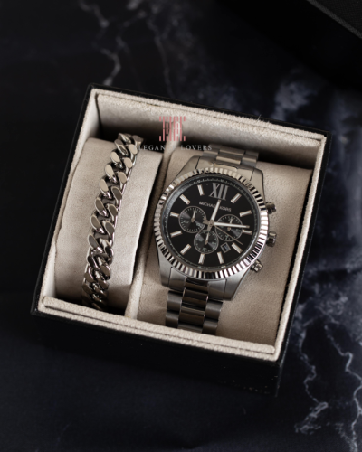 طقم رجالي ساعة + إسوارة ماركة مايكل كورس MK9217SET
