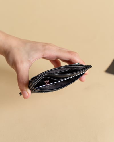 محفظة بطاقات ماركة فلنتينو Black/Grey Logo