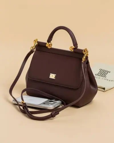 شنطة نورا جلد طبيعي إيطالي ماركة Elegance Lovers