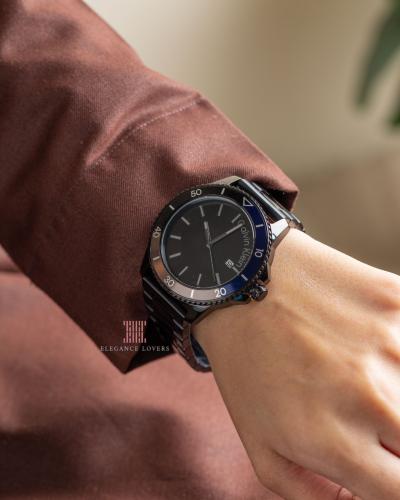 ساعة رجالية ماركة كالفين كلاين Elegant Black & Blu...