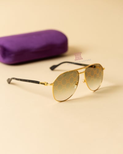 نظارة شمسية مناسبة للجنسين ماركة غوتشي - GUCCI Log...