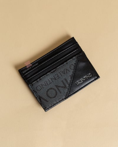 محفظة بطاقات ماركة فلنتينو Black/Grey Logo