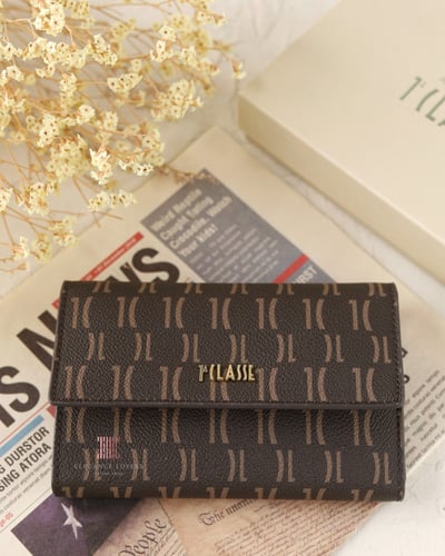 محفظة نسائية ماركة الفيرو مارتيني Brown Logo Large