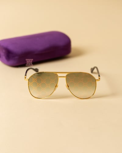 نظارة شمسية مناسبة للجنسين ماركة غوتشي - GUCCI Log...