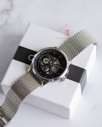 ساعة رجالية ماركة كالفين كلاين Silver Chain CK Log...