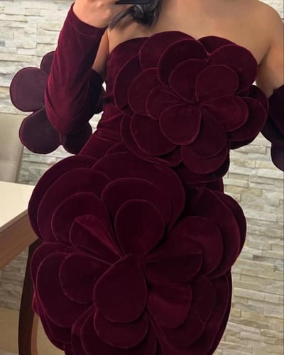 فستان مخمل قصير