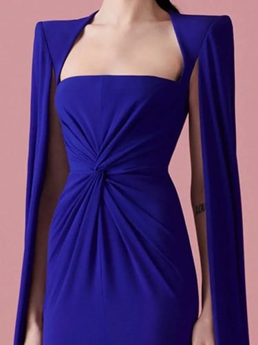 فستان ازرق طويل