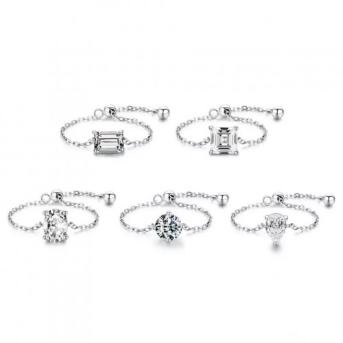 خاتم فضه عيار 925 قابل لتعديل المقاس