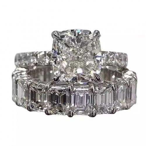 خاتم فضة نقي عيار 925 قطعتين