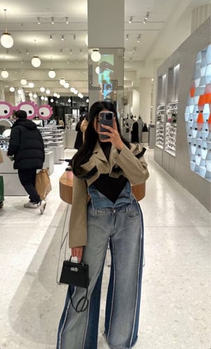 بنطلون جينز بخصر مرتفع