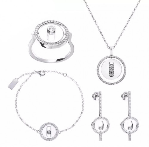 طقم فضه عيار 925 مكون من 4 قطع