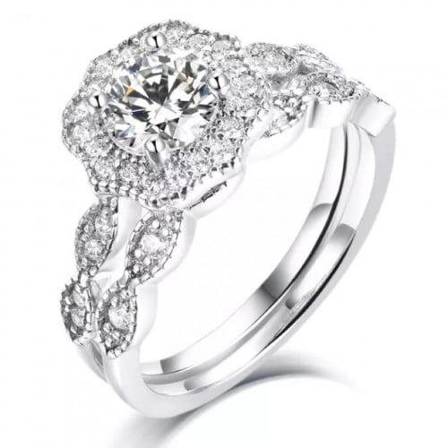 خاتم فضه عيار 925 قطعتين