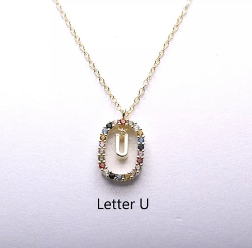 سلسال الاحرف فضه عيار 925 مرصع بالكرستال الملون