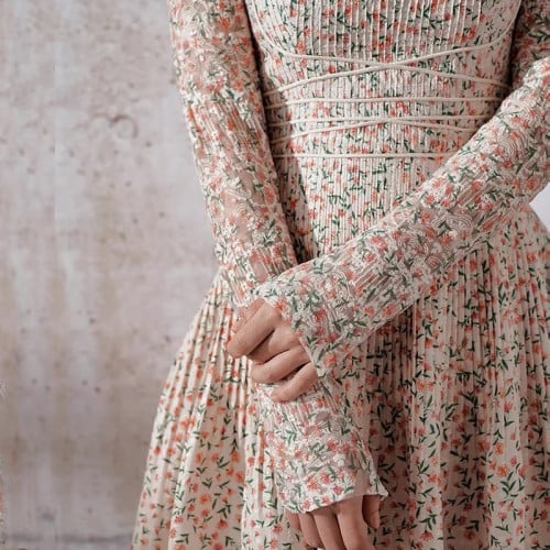 فستان قصير مشجر