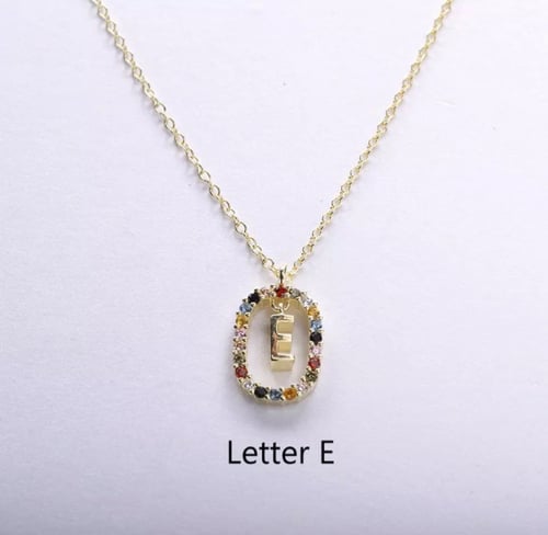 سلسال الاحرف فضه عيار 925 مرصع بالكرستال الملون