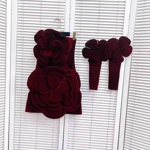 فستان مخمل قصير