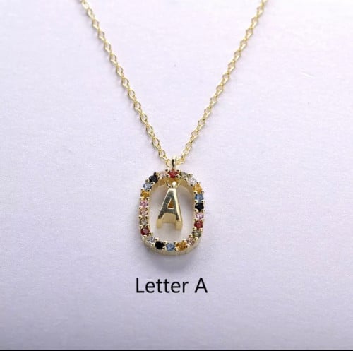 سلسال الاحرف فضه عيار 925 مرصع بالكرستال الملون