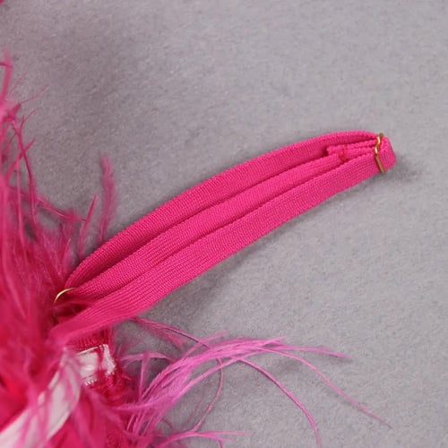 فستان مزين بالريش