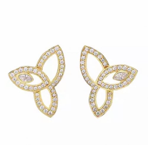 حلق نسائي فضه عيار 925 مرصع بالكرستال