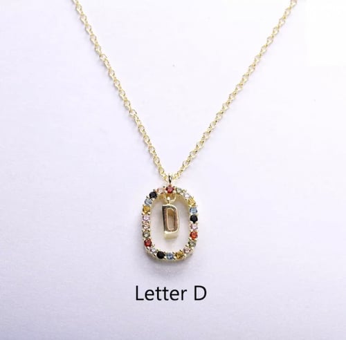 سلسال الاحرف فضه عيار 925 مرصع بالكرستال الملون