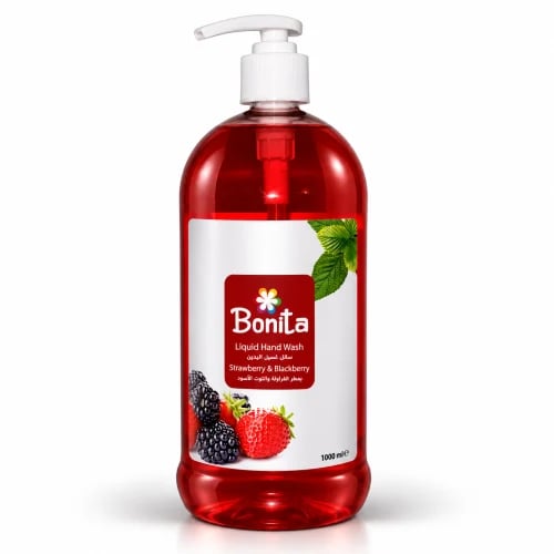 Bonita liquid soap for hands strawberry and berries 1000 ml - carton of 12 packs