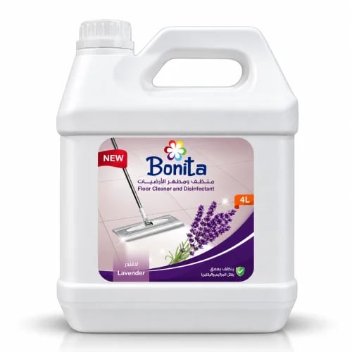 Floor cleaner and disinfectant Bonita 4 liters lavender fragrance - carton of 4 bottles