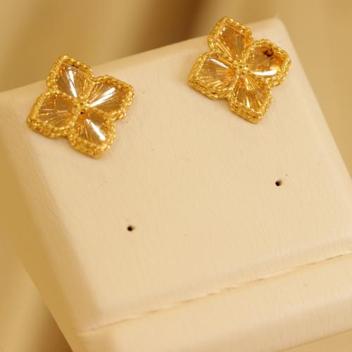 حلق ذهب عيار 21 صافي بتصميم الوردات الحديث و المتم...