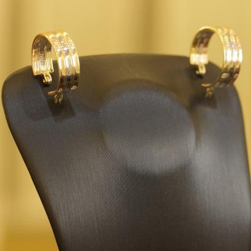 حلق ذهب من الذهب الخالص بتصميم ثلاث حلقات