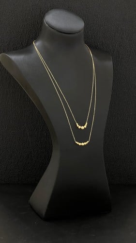 عقد ذهب صافي عيار ٢١ بتصميم الكرات الايطالي الناعم...