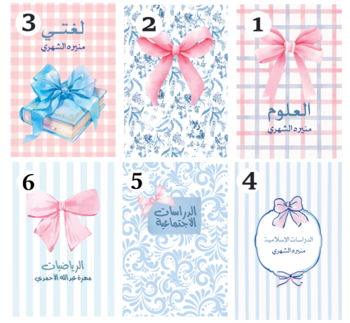 Pink and sky blue ribbon notebook