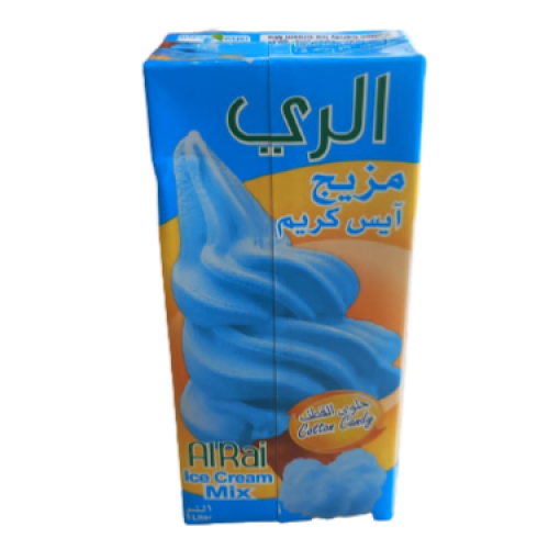 مزيج ايس كريم الري 1 لتر نكهة حلوى القطن لون ازرق