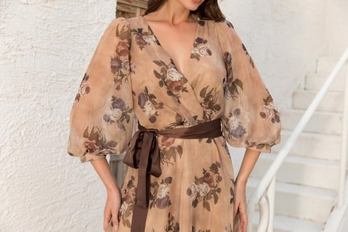 فستان ممشر بحزام